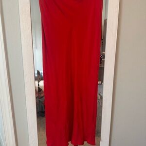 Anthropologie Vibrant Red Maxi Skirt